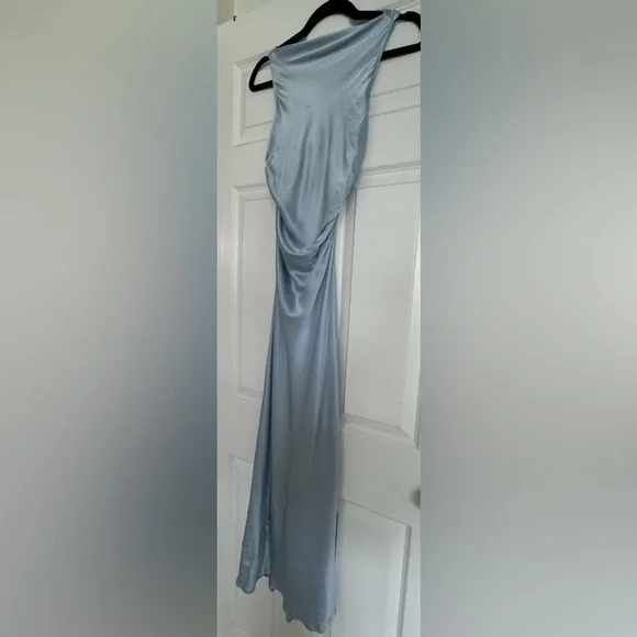 sachin and babi light blue dress White Linen Look Halter Neck Peplum Playsuit main image 0